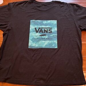 Vans Black Tee with Aqua Graphic